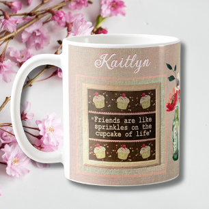 Special Friend Personalized Message Floral Bouquet Coffee Mug
