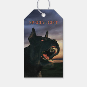 Special Gift. Big, black dog Gift Tags