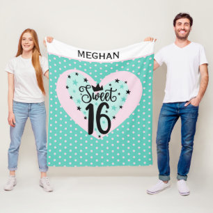 Special Gift! Personalized Sweet 16  Fleece Blanket