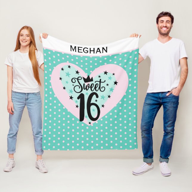 Special Gift! Personalized Sweet 16  Fleece Blanket (In Situ)