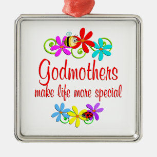 Special Godmother Metal Ornament