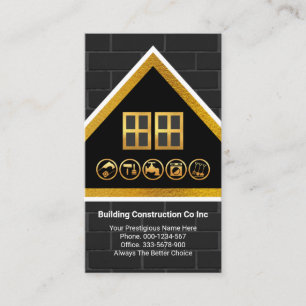 Special Gold Rooftop Black Brick Wall Masonry Business Card
