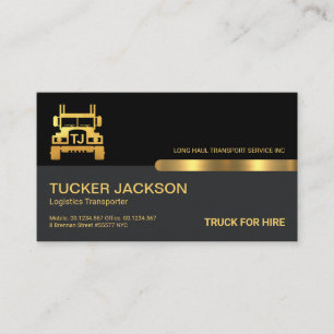 Special Gold Truck Name Monogram Transport Business Card