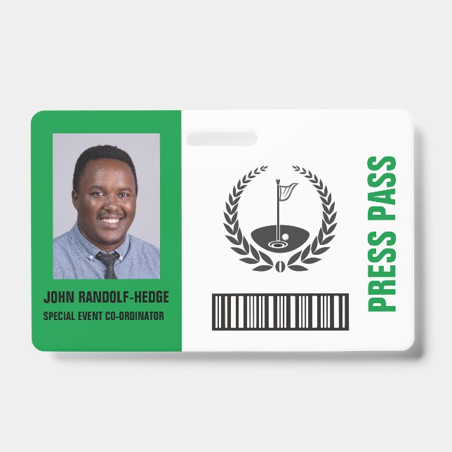 SPECIAL GOLF EVENT SECURITY BADGE (Front)