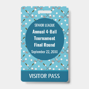 Special Golf Event Security Pass Badge