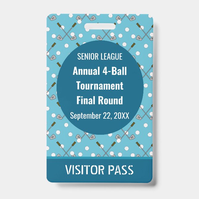 Special Golf Event Security Pass Badge (Front)