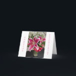 Special Granddaughter Birthday, Stargazer Lily Card<br><div class="desc">Floral still photography,  of a lovely pink Stargazer Lily,  and a birthday greeting for a special granddaughter adorn this greeting card.</div>