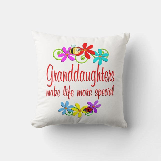 Special Granddaughter Throw Pillow (Front)