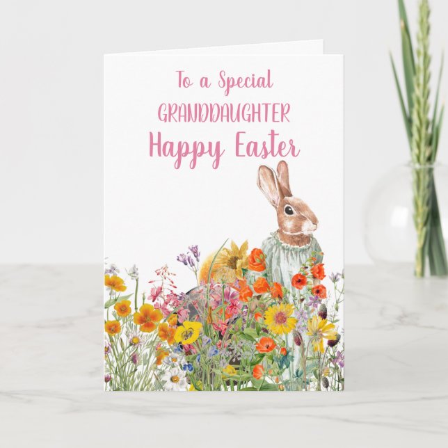 Special Granddaughter Vintage Bunny Card (Front)