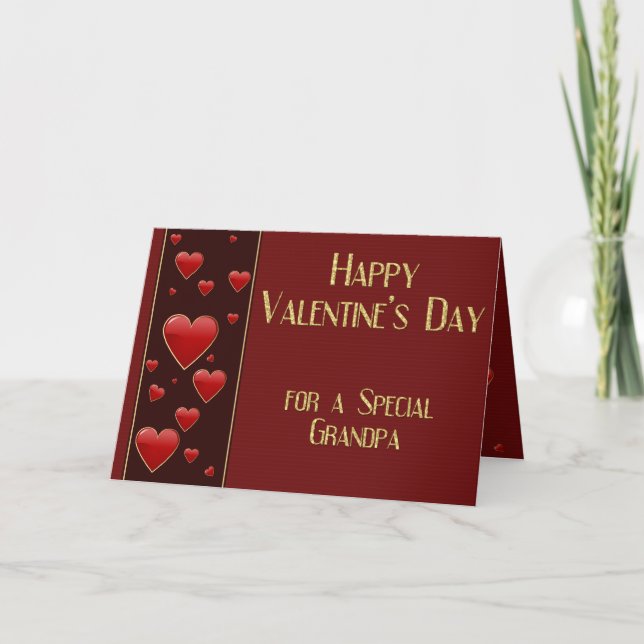 Special Grandpa Masculine Valentine Card (Front)