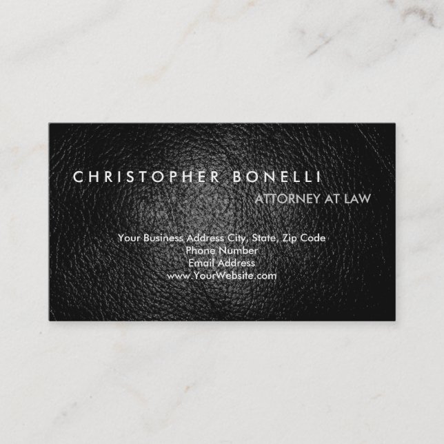Special Grey Leather Effect Plain Exclusive Business Card (Front)