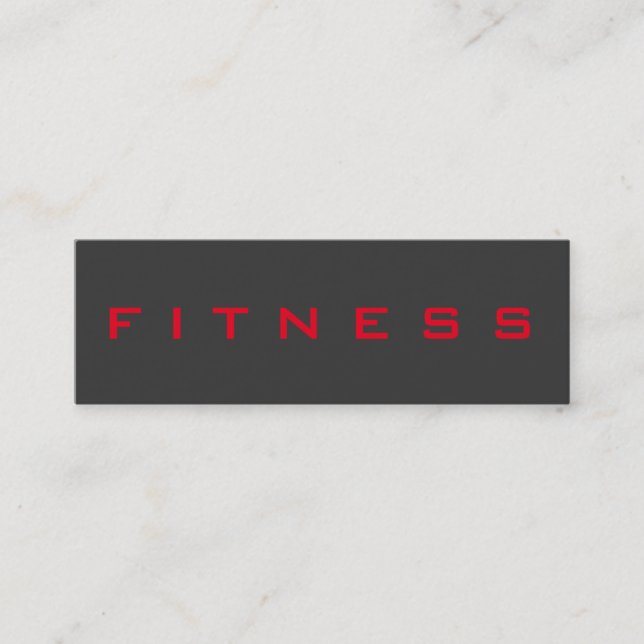 Special Grey Red Unique Personal Trainer Mini Business Card (Front)