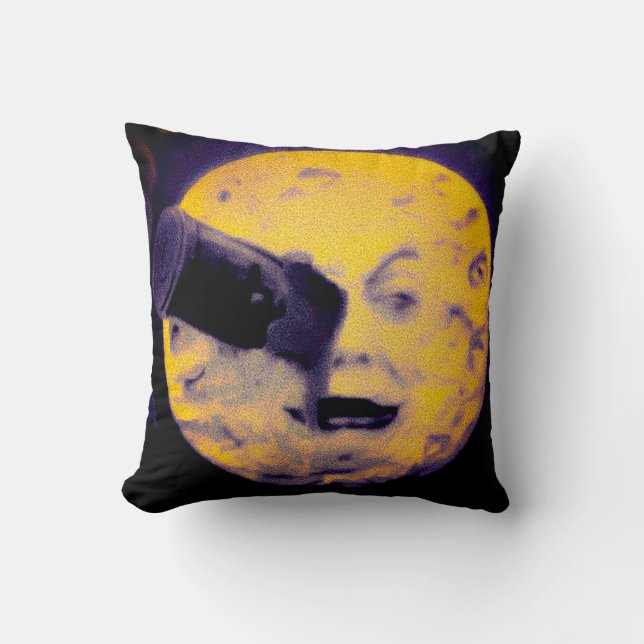 Special Halloween Edition A Trip to the Moon Retro Throw Pillow (Front)