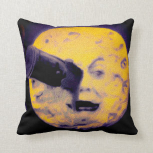 Special Halloween Edition A Trip to the Moon Retro Throw Pillow