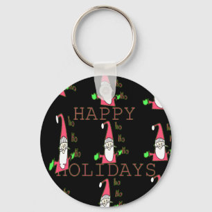 Special Happy Holidays Ho Ho Ho Ink Sketch Santa g Keychain