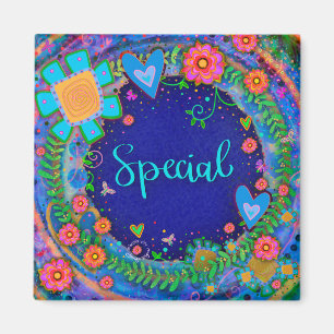 Special Hearts Pretty Fun Floral Inspirivity Magnet