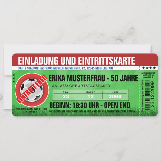 Special Invitation Ticket Soccer (Front)