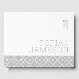 SPECIAL KEEPSAKE simple modern type soft pale grey Guest Book