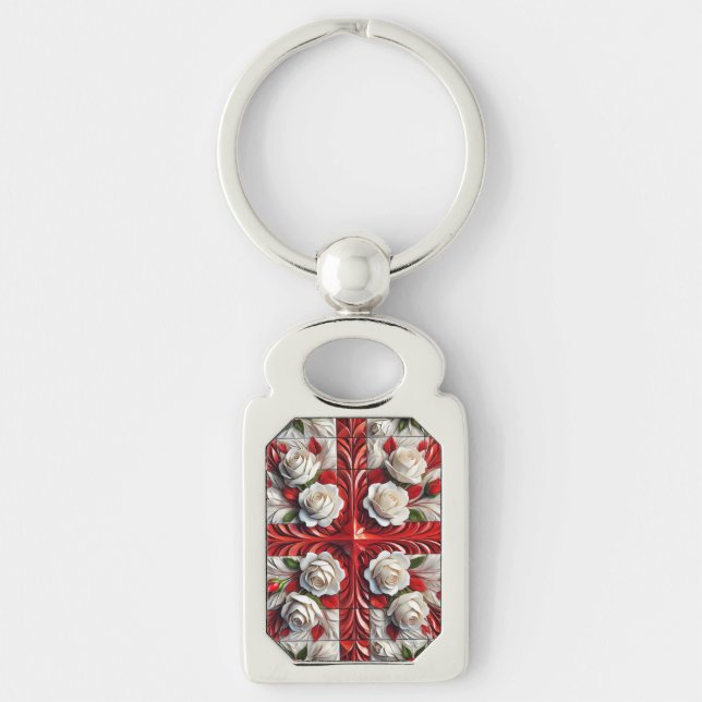 Special keychain with English Roses Design (Front)