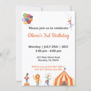 Special Kids Cartoon Theme Elegant Birthday Invitation