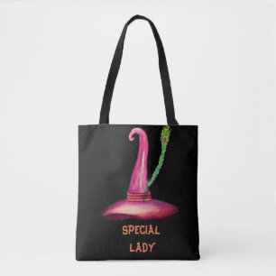 Special lady Halloween Witch Hat Tote Bag
