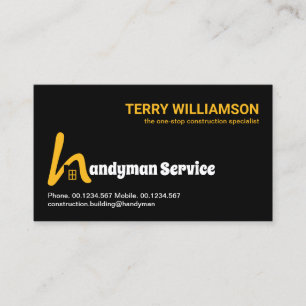 Special Letter-H Rooftop Signage Handyman Business Card