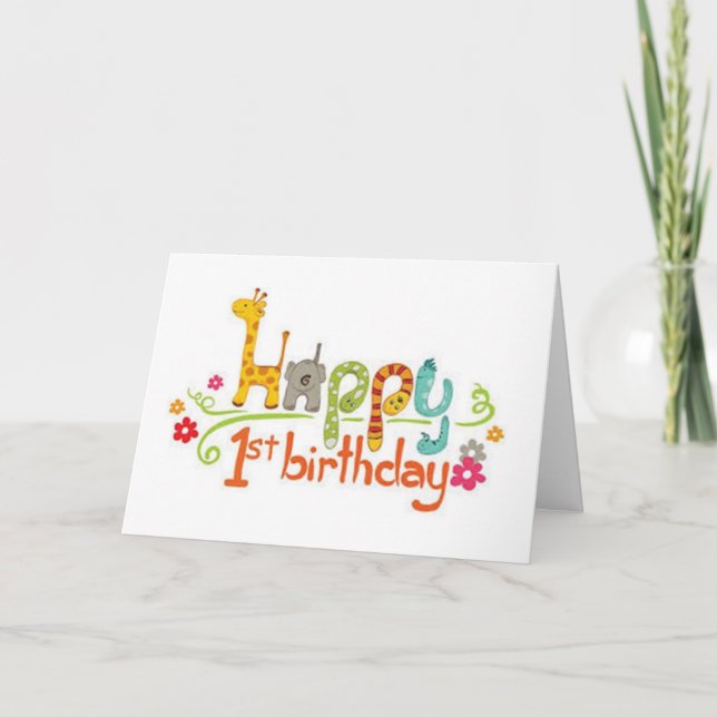 SPECIAL LITTLE GIRL''S 1st BIRTHDAY Holiday Card (Front)