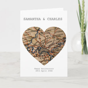 Special Location Map Card Anniversary wedding