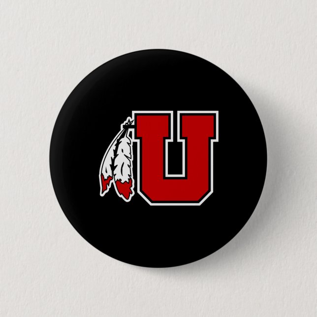 Special Logo Utah Utes Sticker  2 Inch Round Button (Front)