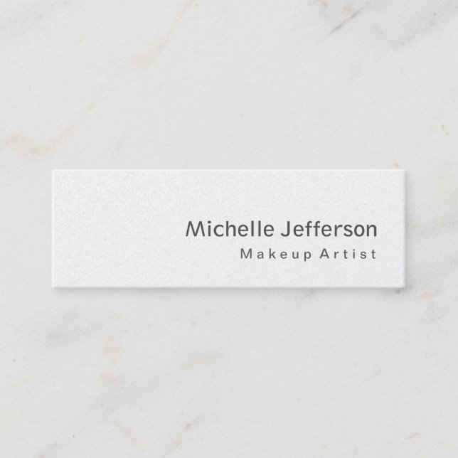 Special Modern Skinny Grey Makeup Artist Mini Business Card (Front)