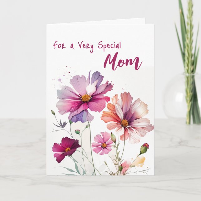 Special Mom Mother's Day Flower Cosmos Card (Front)