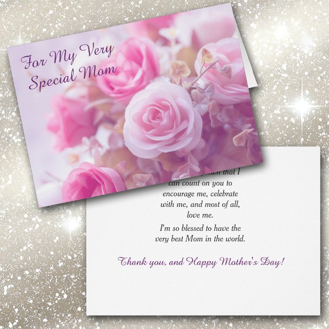 Special Mom Pink Roses Mother's Day Card (Creator Uploaded)