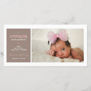 Special Moment Photo Baby Girl Birth Announcement