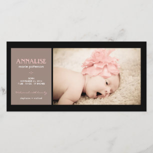 Special Moment Photo Baby Girl Birth Announcement