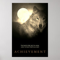 Special Motivational Wolf & Fullmoon Vintage Sepia