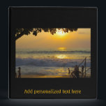 Special Occasion Gold Beach Scenery Photo Album Binder<br><div class="desc">A golden hued sunset scene on a tropical beach creates a romantic photo album for any occasion.  Template areas allow you to easily create your own custom memory book or album.</div>