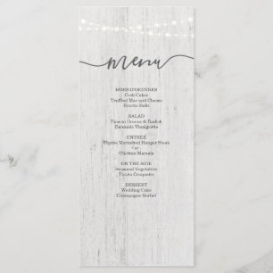 Special Occasion Menu Rustic Romantic