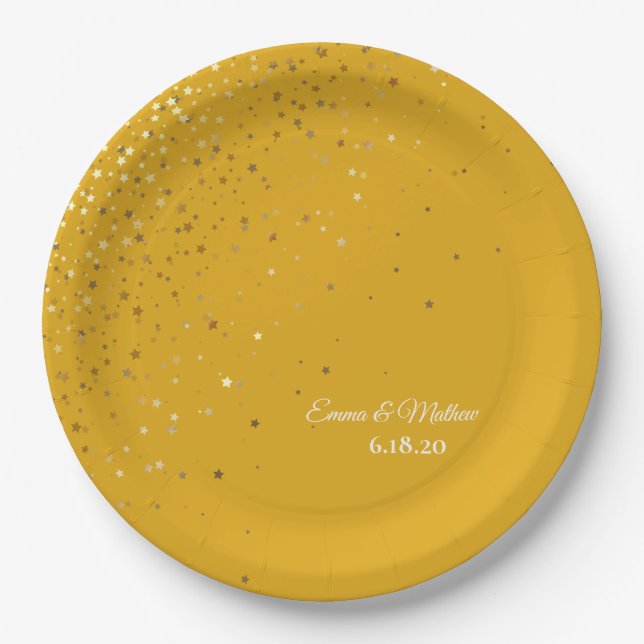 Special Occasion Personalized Petite Stars Paper Plate (Front)