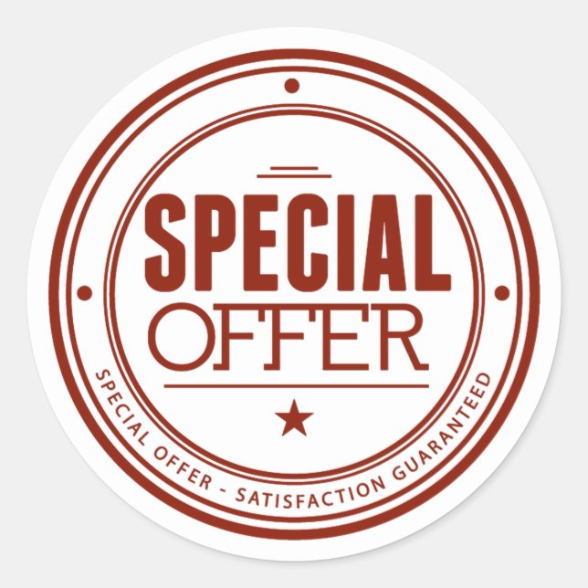 Special Offer Classic Round Sticker (Front)