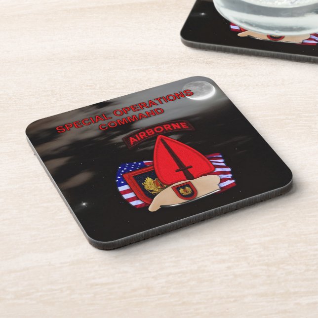 special operations command socom vets Cork Coaster (Left Side)