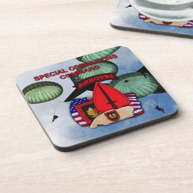 special operations command socom vets Cork Coaster (Left Side)
