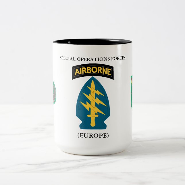 SPECIAL OPERATIONS FORCES (EUROPE)  Two-Tone COFFEE MUG (Center)