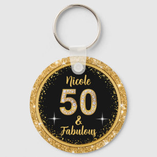 Special Order, 50 and Fabulous Birthday for Nicole Keychain