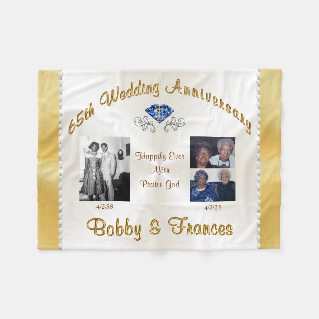 Special Order 65th Wedding Anniversary Blanket  (Front (Horizontal))