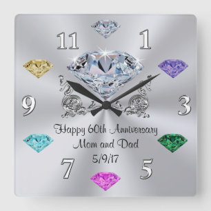 Special Order Birthstone 60th Anniversary Clocks