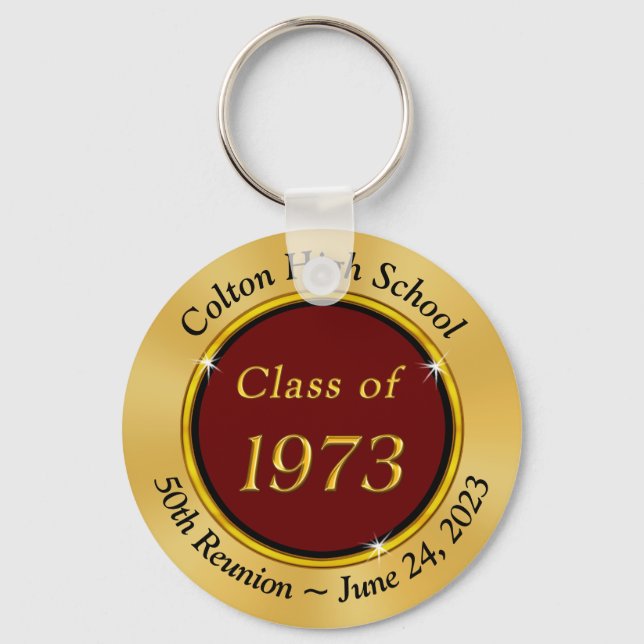 Special Order Crimson, Gold Black Class of 1973 Keychain (Front)