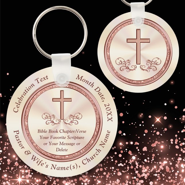 Special Order Rose Gold 30th Church Anniversary Keychain (Unique Church Anniversary ideas. Bible Scripture, Church Anniversary Souvenirs. Pastor Anniversary.)