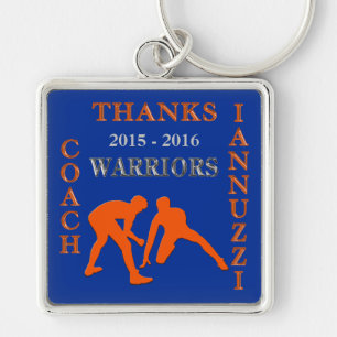 Special Orders Blue, Orange Wrestling Coach Gift Keychain