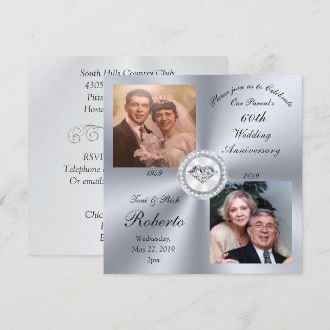 Special Orders Toni 60th Anniversary Invitations (Front/Back)