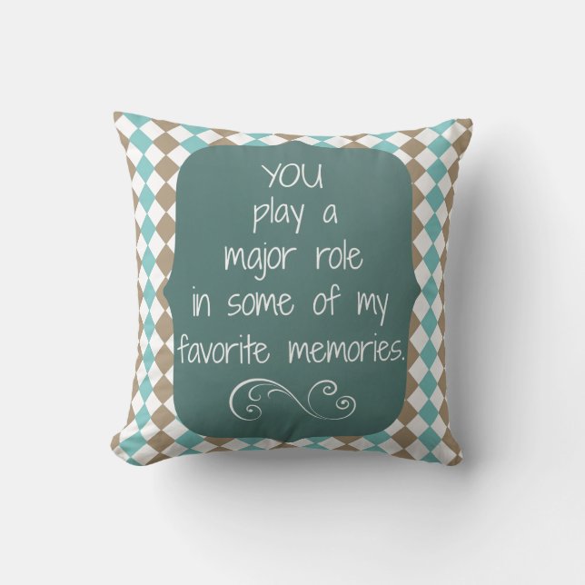 Special People and Favourite Memories Quote Throw Pillow (Front)